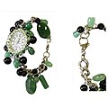 Women's Artisan Handicrafts 'Mint Chocolate' Agate and Aventurine Watch (China)