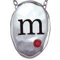 Sterling Silver Created Garnet Initial Necklace