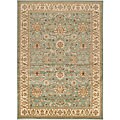 Loomed Free Form Seafoam Border Rug (7'9 x 11'12)