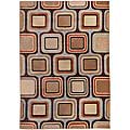 Loomed Cubism Brown Geometric Rug (1'11 x 3'3)