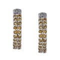 Silver Citrine Hoop Earrings