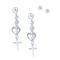 Sterling Essentials Sterling Silver Stud and Dangle Earrings Set