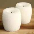 Ribbed Hurricane Flameless LED Vanilla Wax Candles (Set of 2)