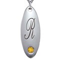 Sterling Silver November CZ Birthstone Initial Necklace