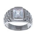 Sterling Essentials Sterling Silver Cubic Zirconia Link Ring