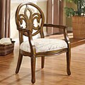 Fleur De Lis Font Parchment Arm Chair