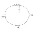 Sterling Essentials Sterling Silver 10-inch Stars Anklet