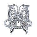 Sterling Silver Cubic Zirconia Butterfly Ring