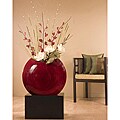 Bamboo 24-inch Red Circular Vase with Floral