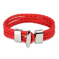 Red Braided Leather Multi-cord Bracelet