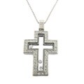 Sterling Silver Cubic Zirconia Cross Necklace
