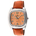 Peugeot Women's Orange Leather Strap Watch