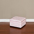 Pink and White Sateen Fabric Kids Toy Chest