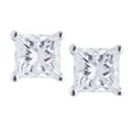 14k White Gold Princess-cut Diamond Accent Stud Earrings