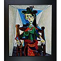 Details, photos and assessment of picasso Marble Cabochon Picasso Paintings Dora Maar w/ Cat New Age Black Finish Wood Frame Hand Painted Canvas Art