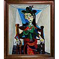 Alluring facts on Dora picasso Picasso Paintings Dora Maar w/ Cat Verona Cafe Coffee Brown Patina Finish Hand-painted Framed Canvas Art