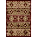 Loomed Free-form Red Rug (5'3 x 7'6)