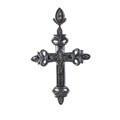 Black Sterling Silver Diamond Cross Pendant