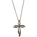 10k Yellow Gold Diamond Accent Cross Necklace