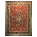 Hand-knotted Persian Tabriz Red/Navy Wool Rug (9'9 x 13')