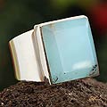 Sterling Silver 'Peruvian Sky' Opal Ring (Peru)