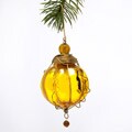Gold Glass Round Kugel Christmas Ornament (India)