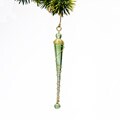 Green Glass Icicle Christmas Ornament (India)