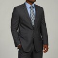 Ben Sherman Men's Slim Fit Grey Stripe Wool Suit