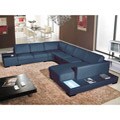 Italia Designs Black Leather Sectional