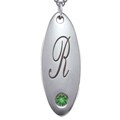 Sterling Silver August Birthstone Initial Necklace