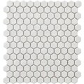 SomerTile 11x12-in Victorian Hex 1-in White Porcelain Mosaic Tile (Pack of 10)