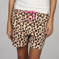 Leisureland Women's Leopard Knit Boxer Shorts