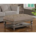 Elements Grey Wood Ottoman