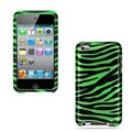 Premium iPod Touch 4 Green Zebra Protector Case