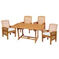 Acacia Wood 5-piece Extendable Patio Dining Set