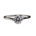 Silvertone Clear Cubic Zirconia Solitaire Ring