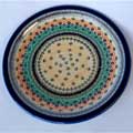 Ceramic Stoneware Green and Orange 10.75-inch Dinner Plate (Poland)