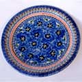 Ceramic Stoneware Blue and Yellow 10.75-inch Dinner Plate (Poland)