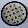 Ceramic Stoneware Checkered 10.75-inch Dinner Plate (Poland)