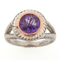 Meredith Leigh Silver/ 14k Gold Amethyst Ring