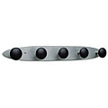 Alba Silver and Black 5-Peg Wall Rack