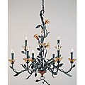 Amber Mist Blacksmith Bronze 9-light Chandelier