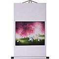 'Cranes and Cherry Blossoms' Wall Art Scroll Painting (China)