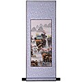 'Mountain Waterfall Temple' Wall Art Scroll Painting (China)