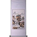 'Mountain Waterfall Temple' Wall Art Scroll Painting (China)