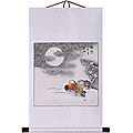 'Winter Lovebirds' Wall Art Scroll Painting (China)