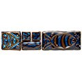 SomerTile 2x8-in Handmade Cobble Aquatica Cobalto Border Mosaic Tile (Pack of 6)