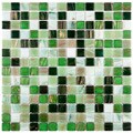 SomerTile 12x12-in Cuivre 1-in Forest Translucent Glass Mosaic Tile (Case of 13)