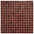 SomerTile 12x12-in Cuivre 1-in Burgundy Translucent Glass Mosaic Tile (Case of 13)