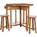 Lincoln Oak Finish Bar and Stools Set